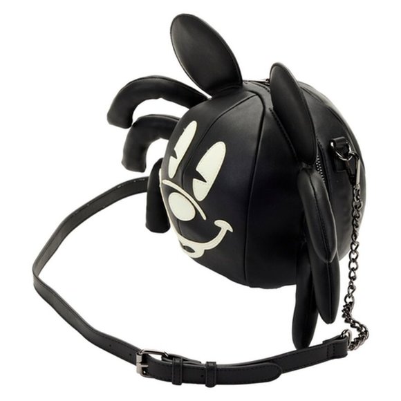 Loungefly Stitch Shoppe Mickey Mouse Glow Spider Crossbody Bag With Pin NWT NEW - Picture 6 of 10